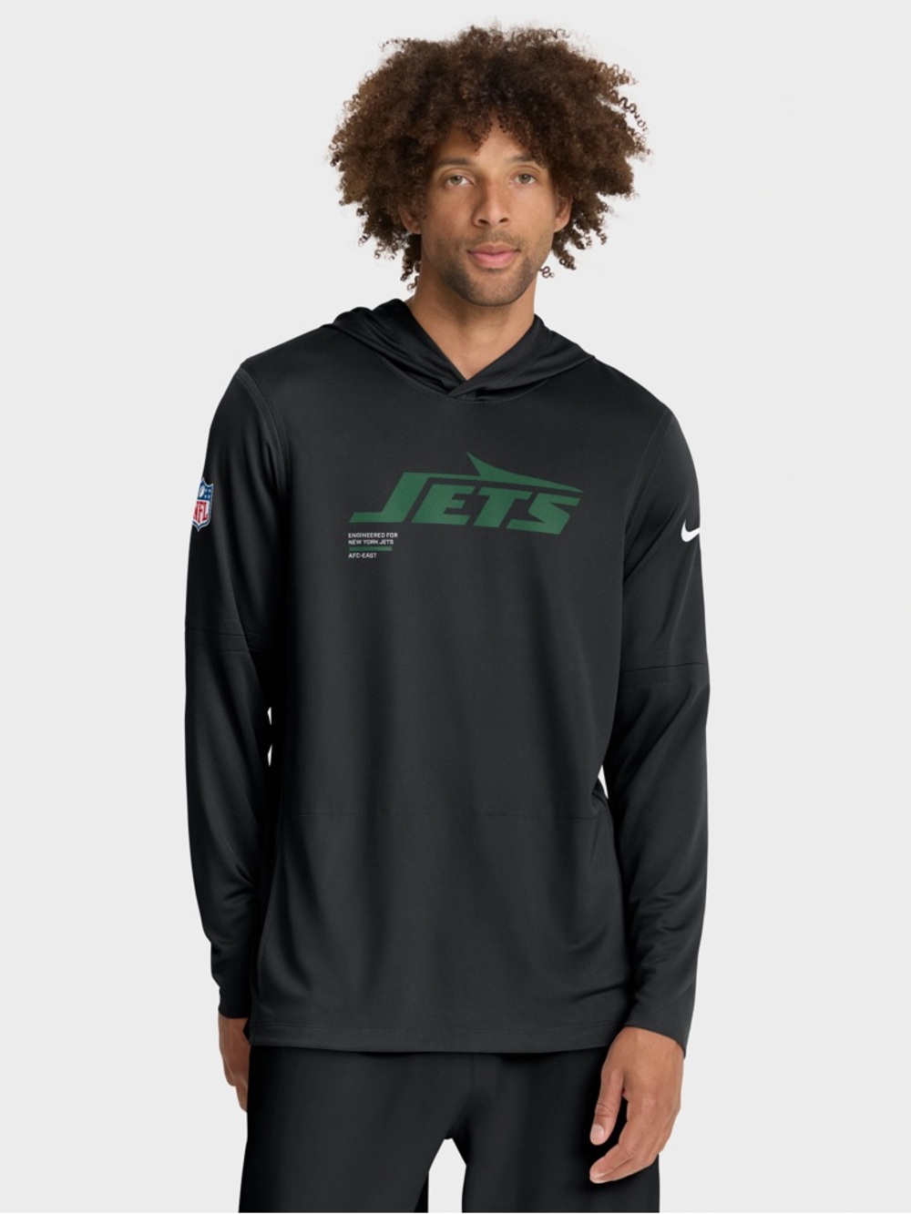 Nike mens S Small black New York jets NFL lightweight football hoodie EUC